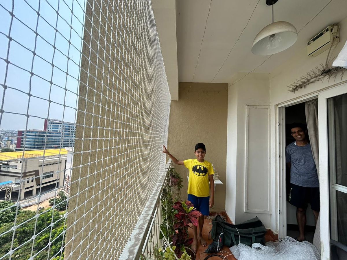 Children Safety Nets installation in Chandra Layout Bengaluru by Sarathi Safety Nets